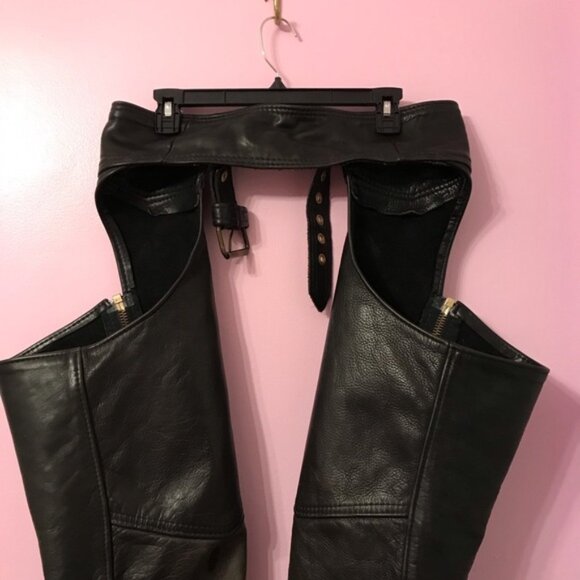 California Creations Leather Made in the USA Motorcycle Chaps size medium - Picture 5 of 10